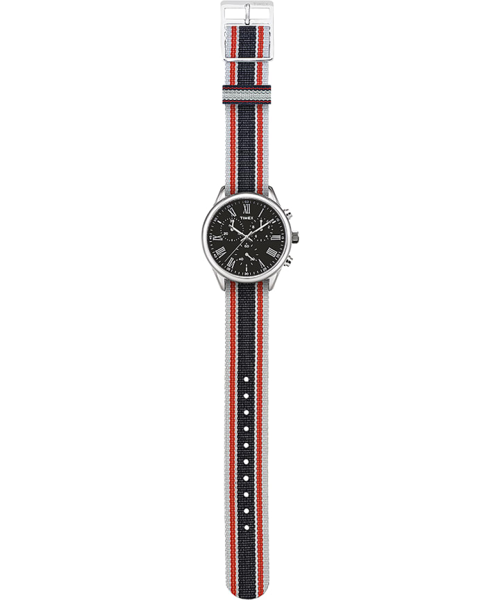 Weston Avenue 38mm Grosgrain Strap Watch Stainless-Steel/Black large