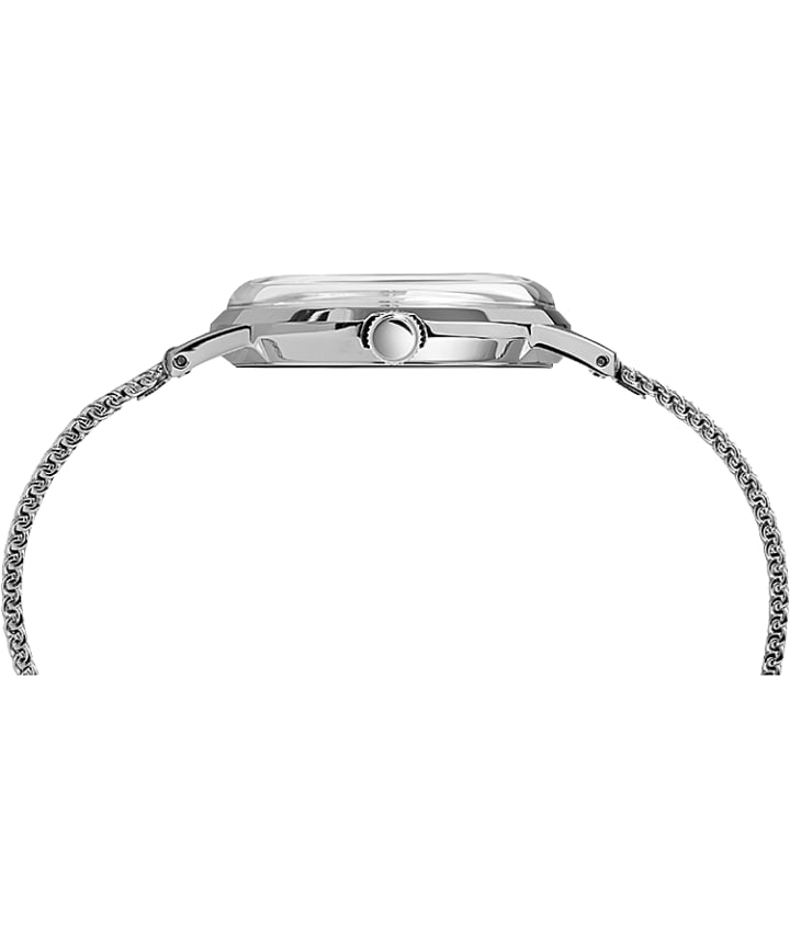 Marlin® Hand-Wound 34mm Stainless Steel Mesh Band Watch Stainless-Steel/White large