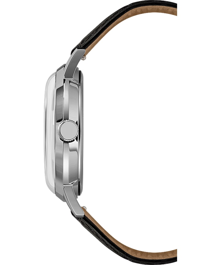 Timex x Todd Snyder Beekman 40mm SST Leather Strap Watch Stainless-Steel/Black large