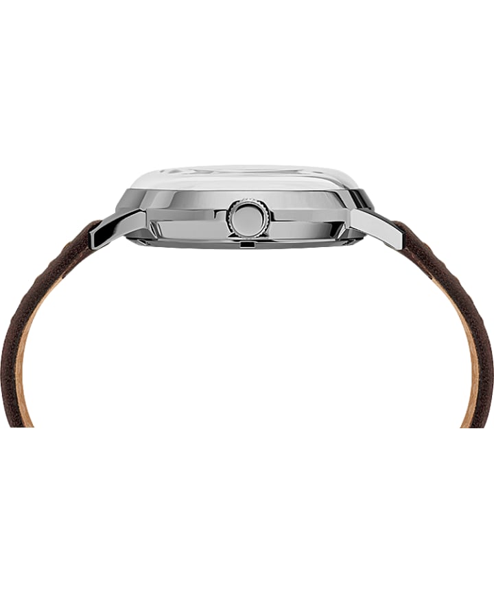 Marlin Automatic 40mm Leather Strap Watch Black/Silver-Tone large