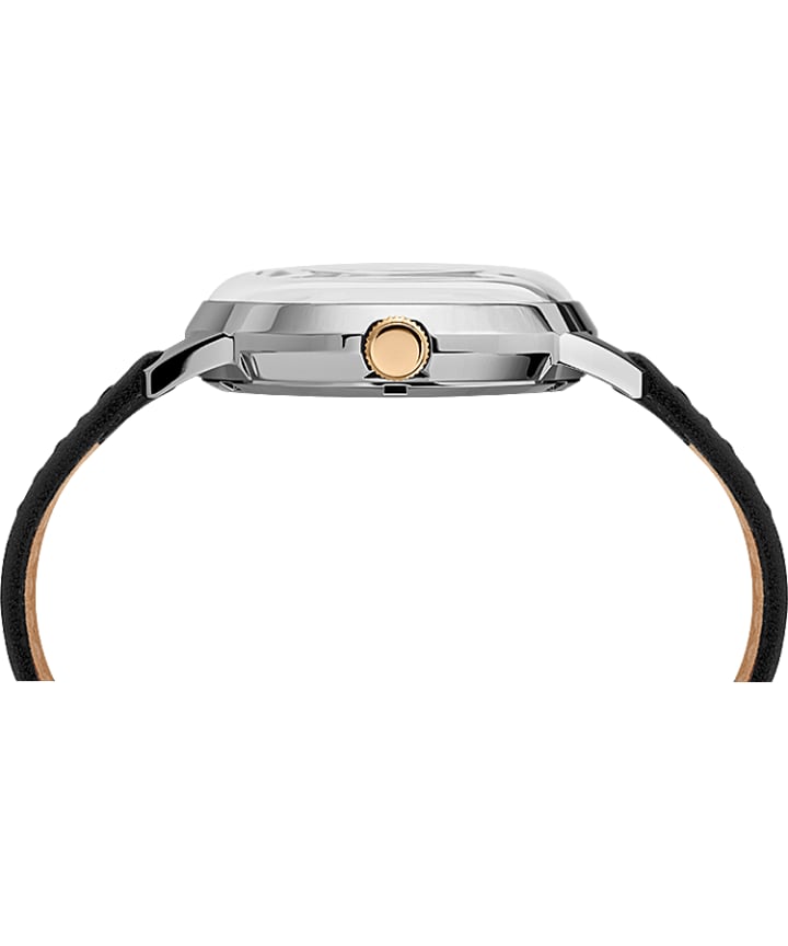 Marlin® Automatic 40mm Leather Strap Watch Navy/Silver-Tone large