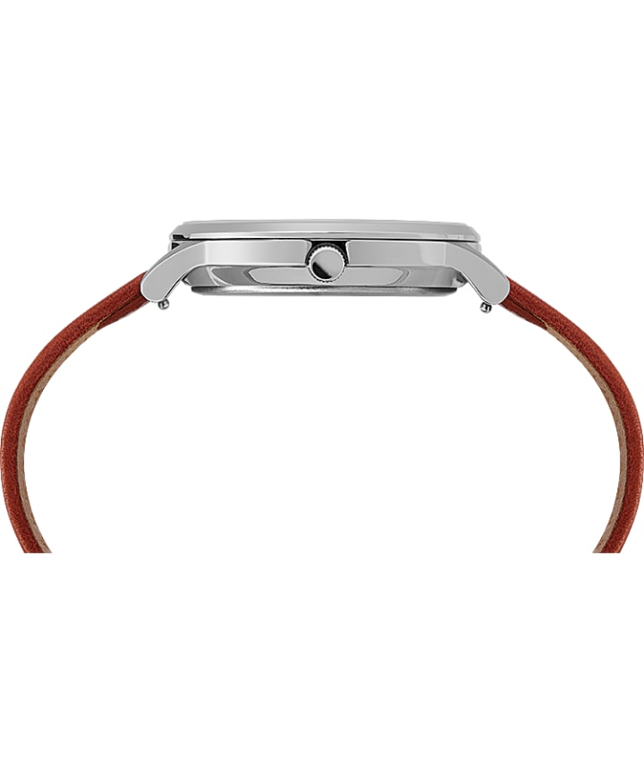 Waterbury Classic 40mm Leather Strap Watch Stainless-Steel/Tan/White large