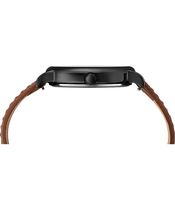 Weekender 40mm 2-Piece Quick-Release Leather Strap Watch Black/Brown large