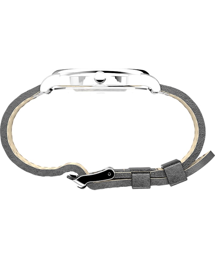 Weekender 40mm 2-Piece Quick-Release Leather Strap Watch Silver-Tone/Black large
