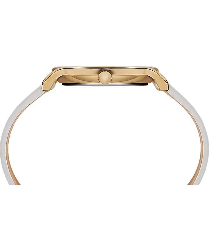 Transcend 38mm Leather Strap Watch Gold-Tone/Off-White/Mother-of-Pearl large
