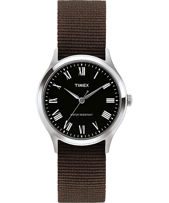 Whitney Avenue 36mm Reversible Grosgrain Strap Watch Stainless-Steel/Black large
