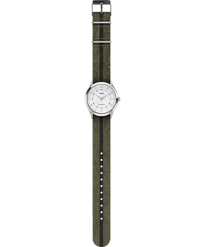 Whitney Village 36mm Grosgrain Strap Watch Stainless-Steel/White large
