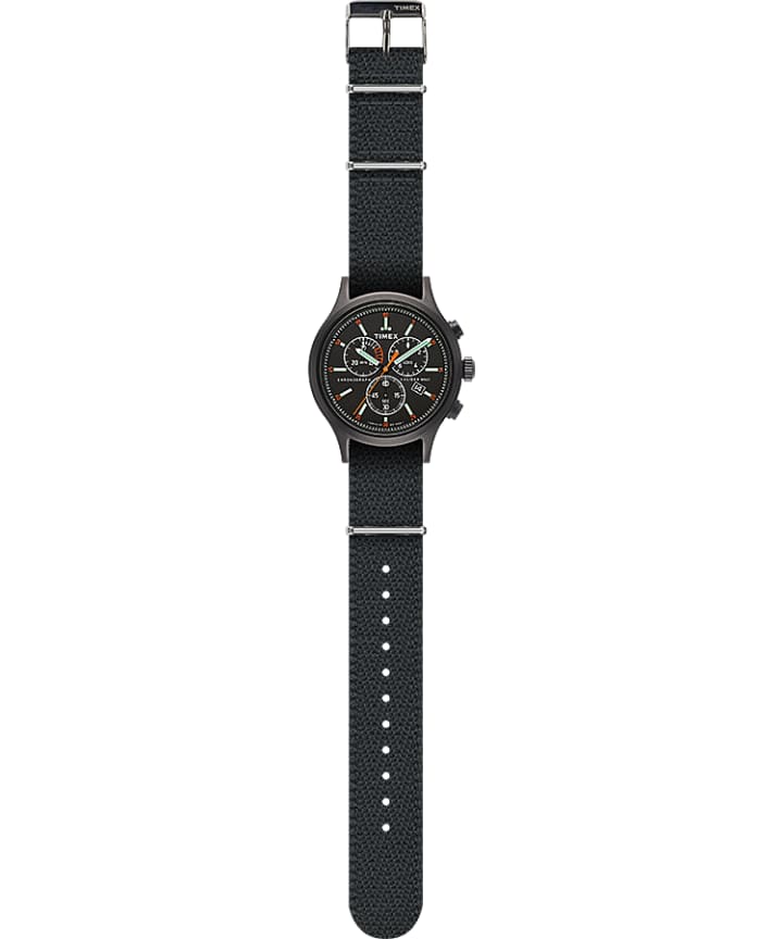 Allied Chronograph 42mm Fabric Strap Watch Black/Gray large