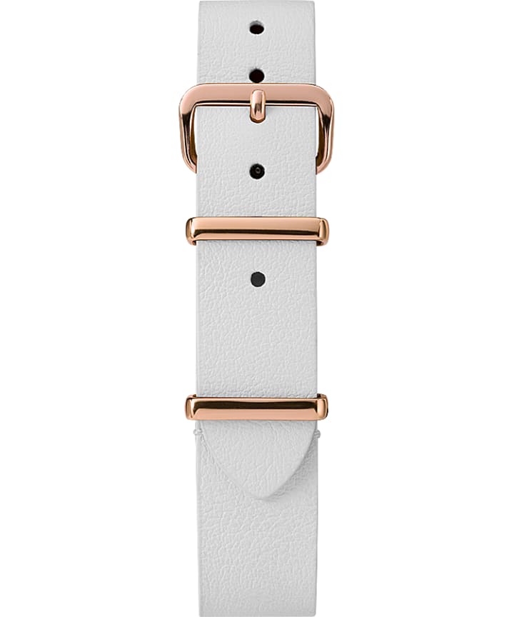 16mm Leather Slip-Thru Single Layer Strap White large