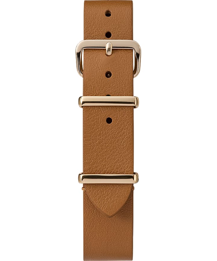 16mm Leather Slip-Thru Single Layer Strap Tan large