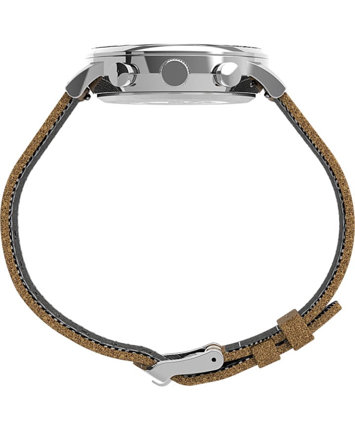 Waterbury Classic Chronograph 40mm Leather Strap Watch Stainless-Steel/Tan large