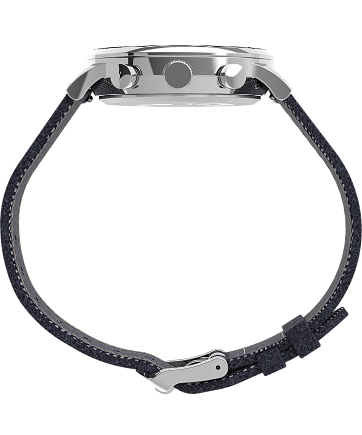 Waterbury Classic Chronograph 40mm Leather Strap Watch Stainless-Steel/Blue large