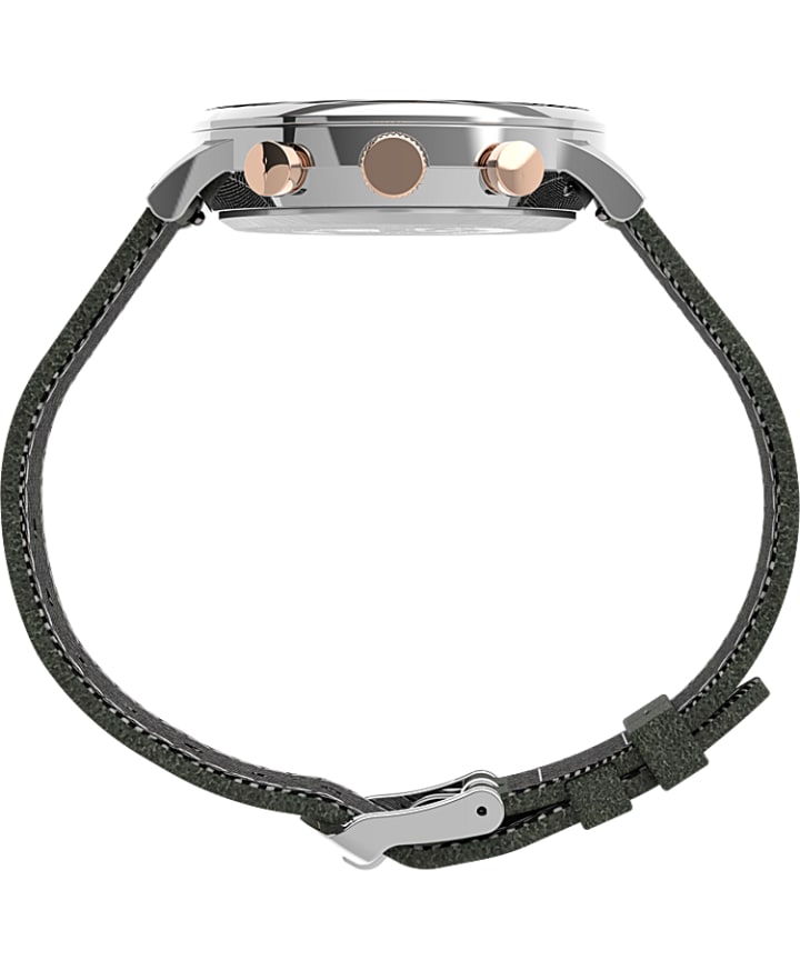 Waterbury Classic Chronograph 40mm Leather Strap Watch Stainless-Steel/Green large