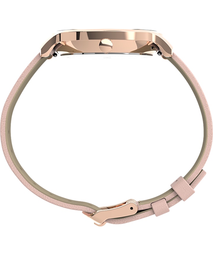 Transcend™ Multifunction 38mm Leather Strap Watch Rose-Gold-Tone/Pink/White large
