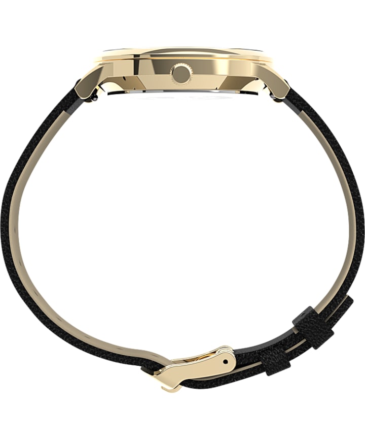 Waterbury Classic 36mm Leather Strap Watch Gold-Tone/Black/White large