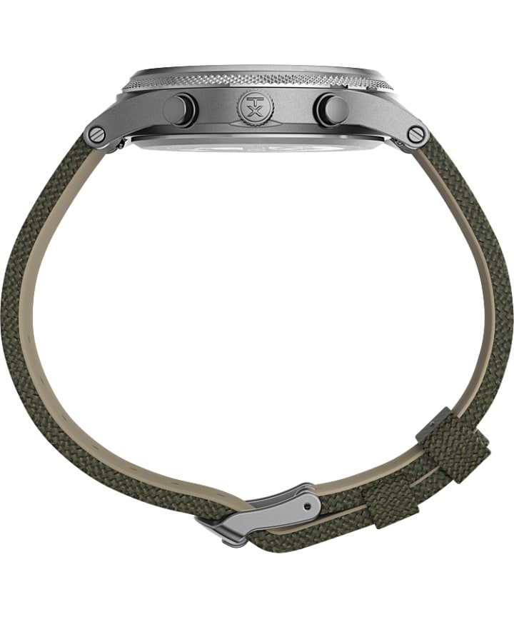 Allied LT Chronograph 42mm Fabric Strap Watch Silver-Tone/Green large