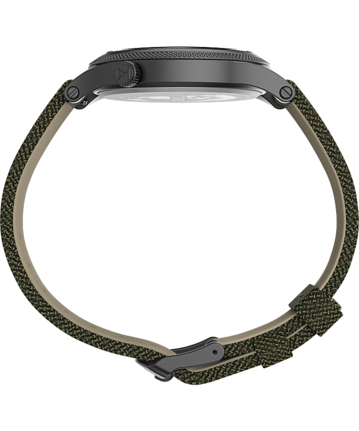 Allied LT 40mm Fabric Strap Watch Gunmetal/Green large