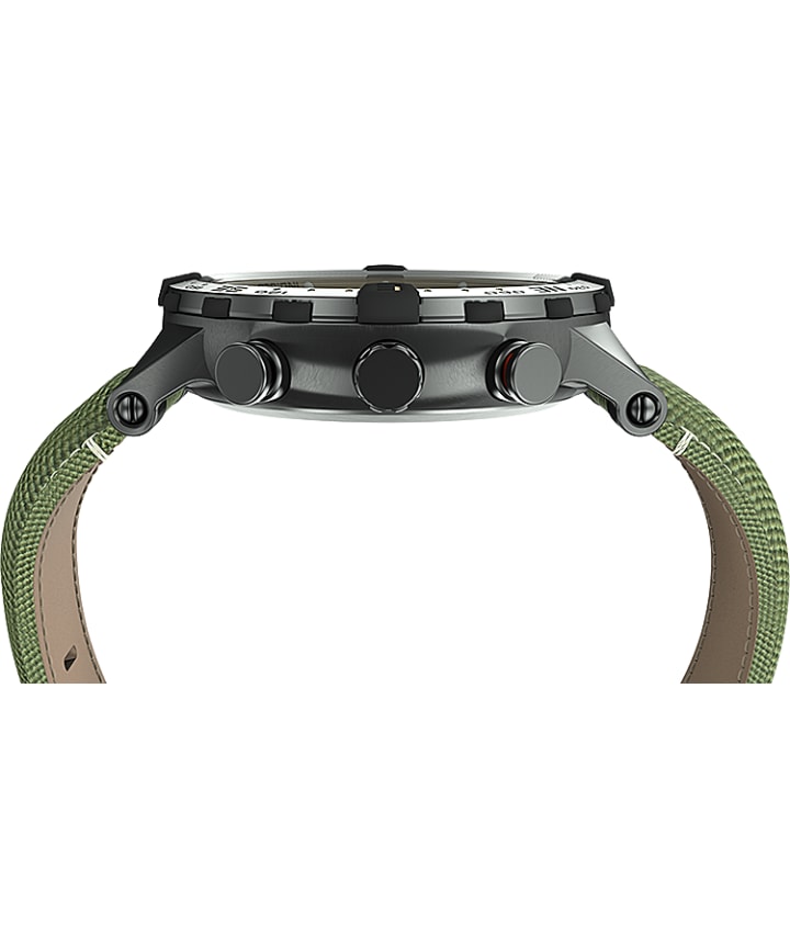 Allied® Tide-Temp-Compass with Intelligent Quartz® Technology 45mm Fabric Strap Watch Gunmetal/Tan large