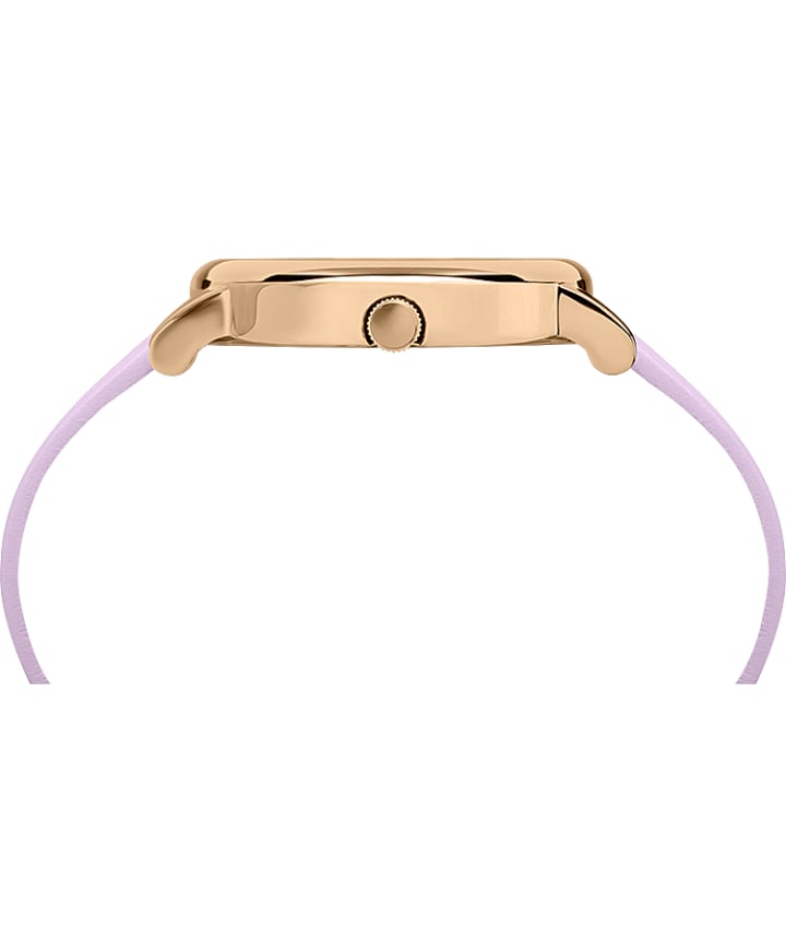 Crystal Bloom With Swarovski® Crystals 38mm Leather Strap Watch Rose-Gold-Tone/Purple large
