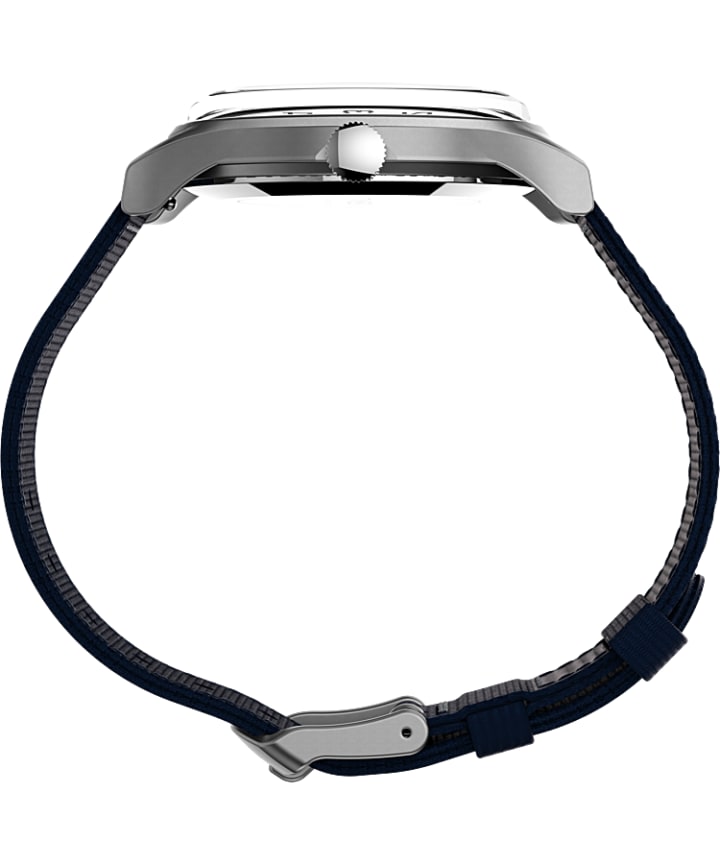 Timex x Space Snoopy - MK1™ Steel 40mm Fabric Strap Watch Silver-Tone/Blue large