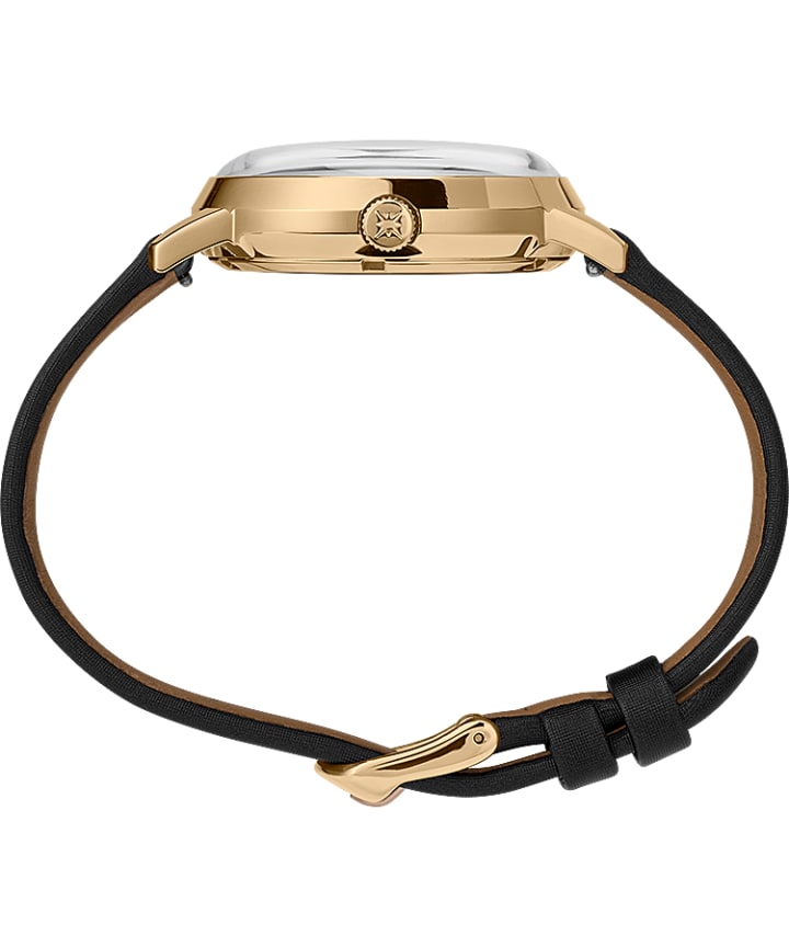 Celestial Opulence Automatic 38mm Textured Strap Watch Gold-Tone/Black large