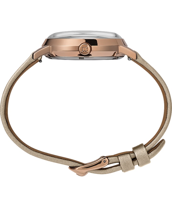 Celestial Opulence Automatic 38mm Textured Strap Watch Rose-Gold-Tone/Champagne/Silver-Tone large