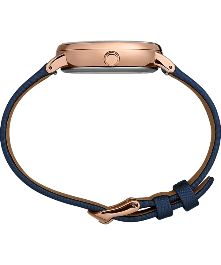 Celestial Opulence 37mm Textured Strap Watch Rose-Gold-Tone/Blue-CANCER,LEO,VIRGO large