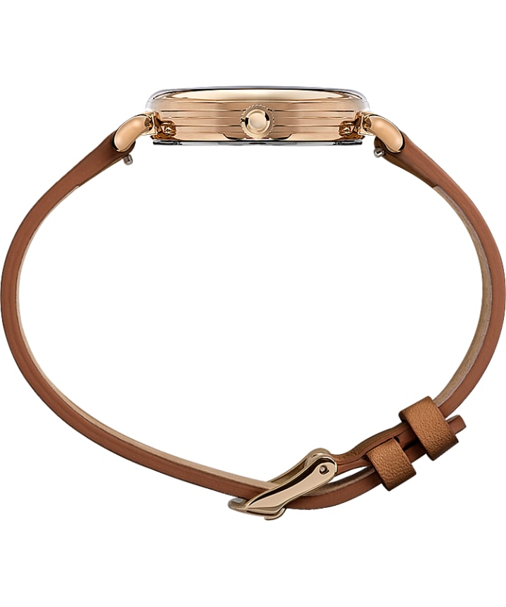 Model 23 33mm Leather Strap Watch Gold-Tone/Tan/Champagne large