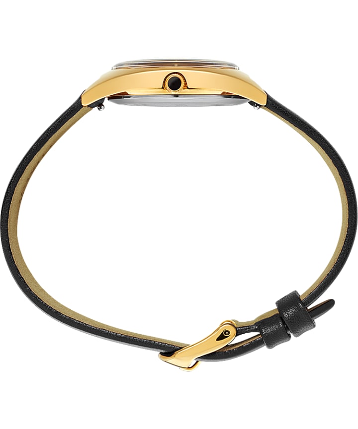 Milano 33mm Leather Strap Watch Gold-Tone/Black large