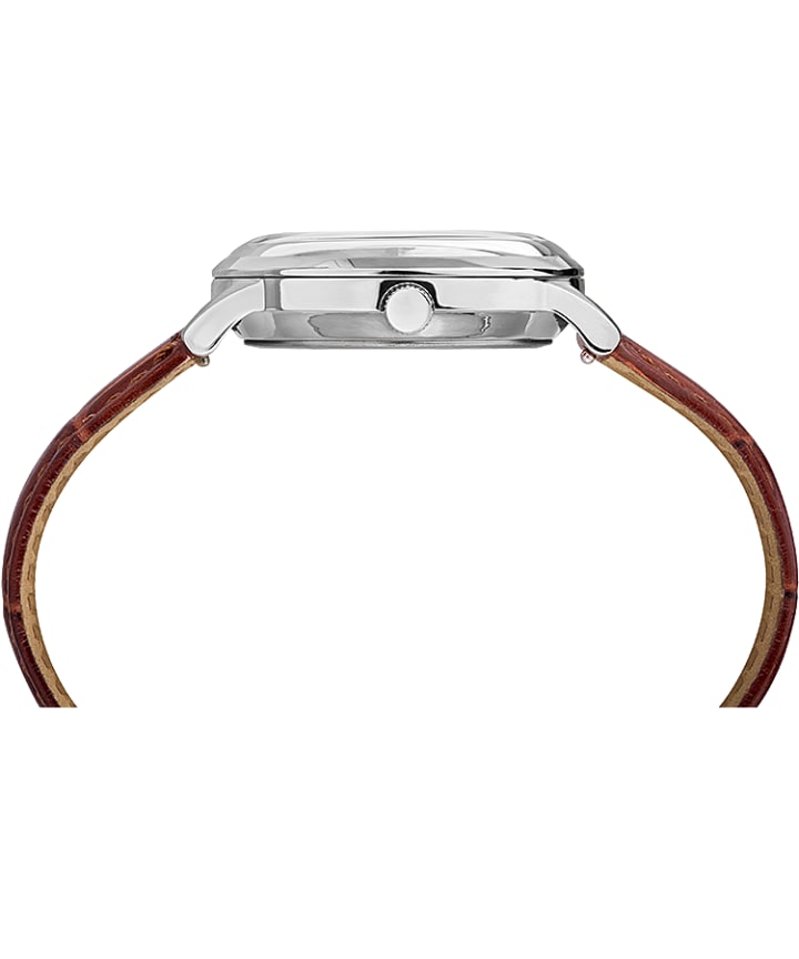 Marlin® Hand-Wound 34mm Leather Strap Watch Stainless-Steel/Brown/Blue large