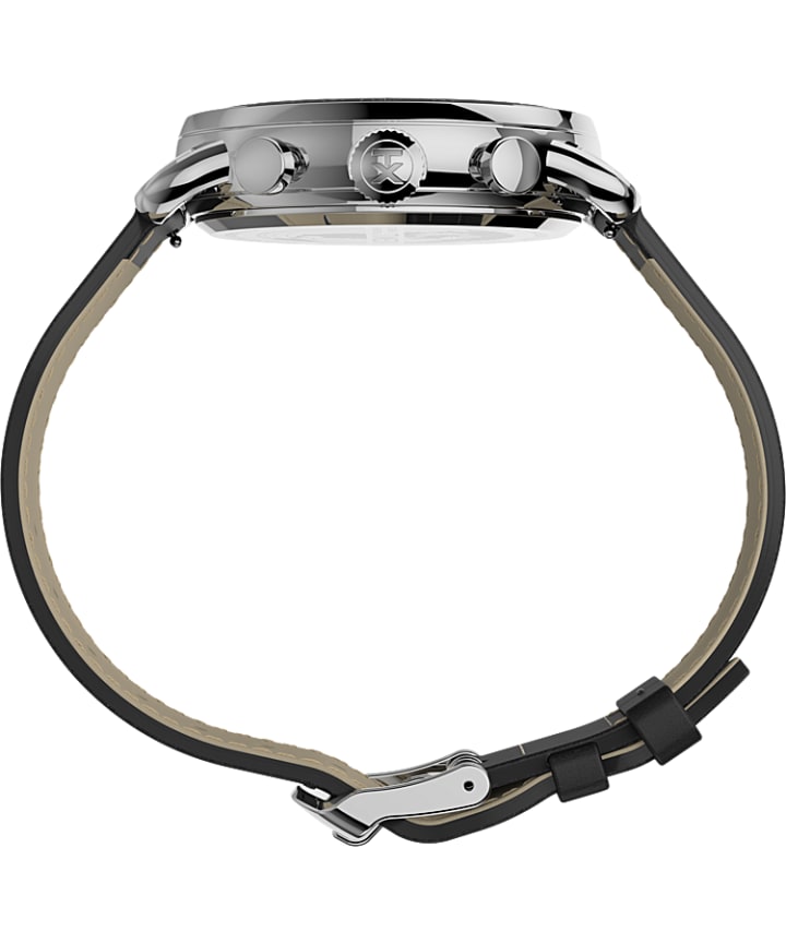 Port Chronograph 42mm Leather Strap Watch Stainless-Steel/Black/White large