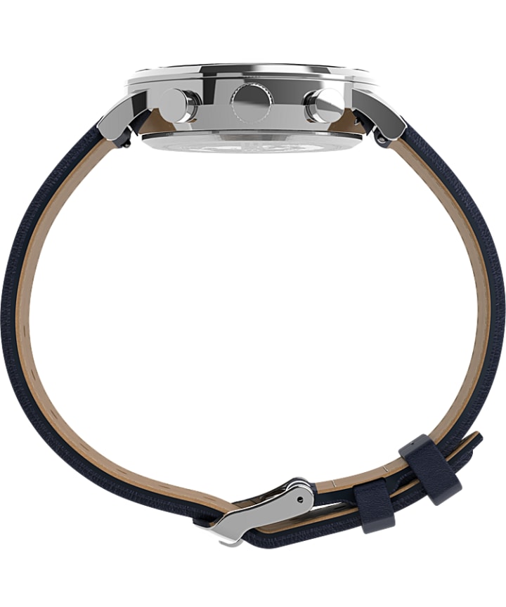 Waterbury Classic Chronograph 40mm Leather Strap Watch Stainless-Steel/Blue large