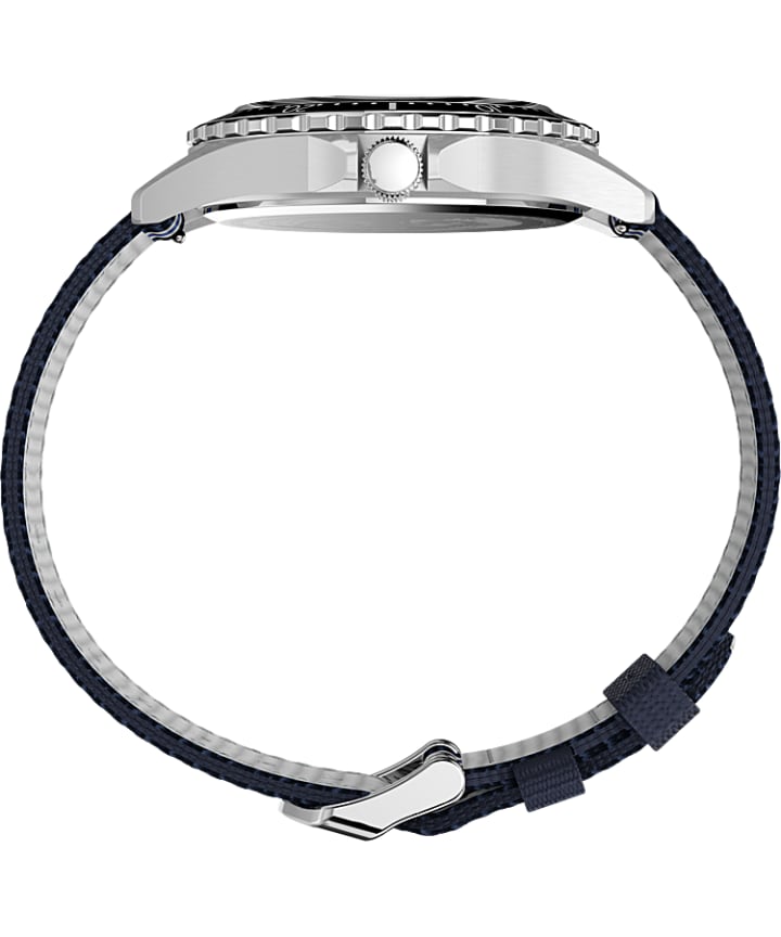 Navi XL 41mm Fabric Strap Watch Stainless-Steel/Blue/White large