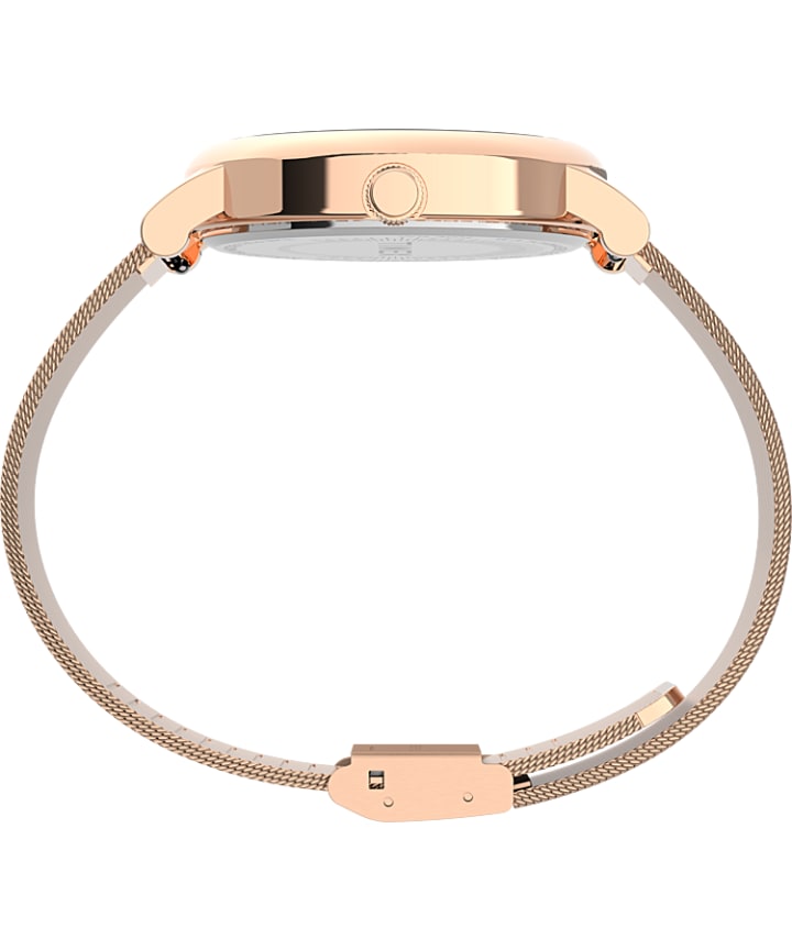 Full Bloom with Swarovski® Crystals 38mm Mesh Bracelet Watch Rose-Gold-Tone/White large