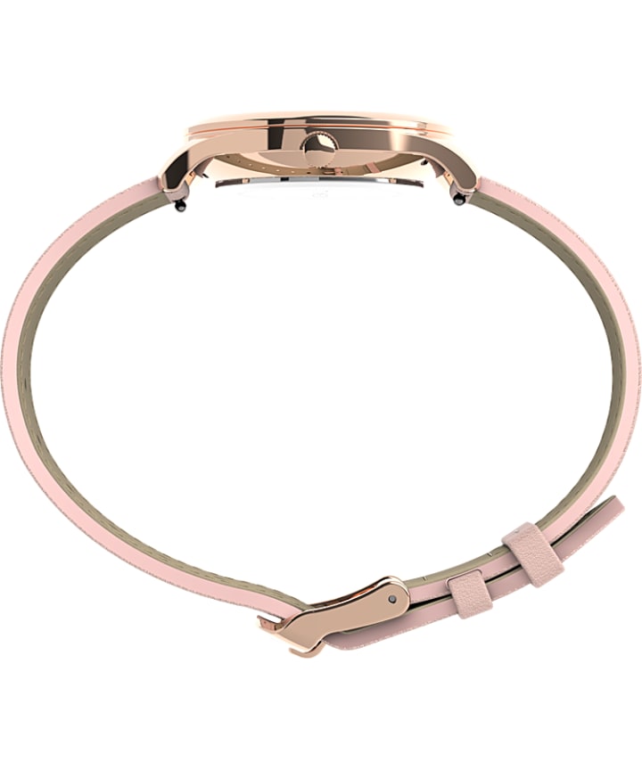 Easy Reader® Gen1 32mm Leather Strap Watch Rose-Gold-Tone/Pink/White large
