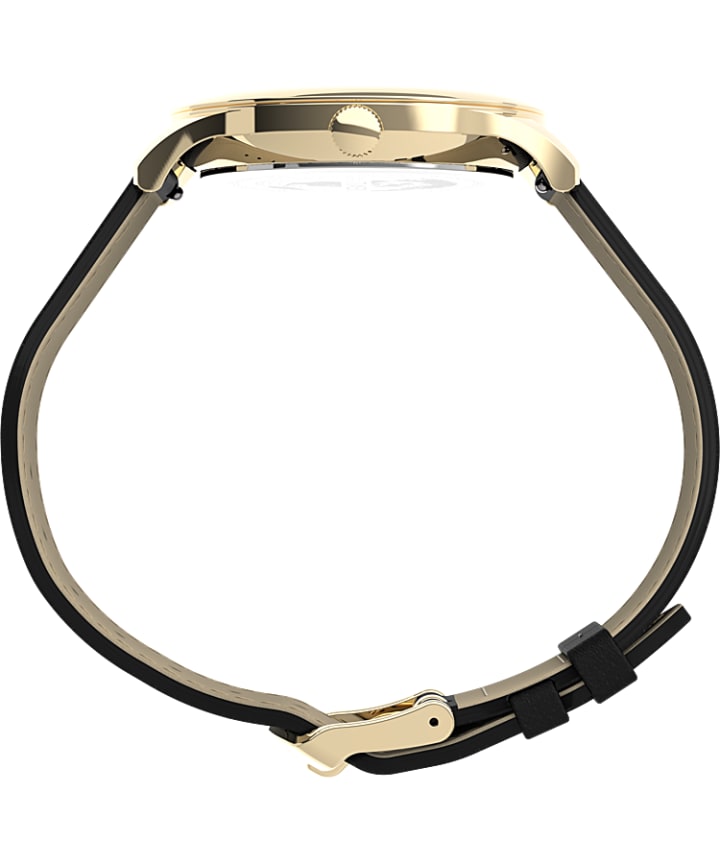 Easy Reader® Gen1 40mm Leather Strap Watch Gold-Tone/Black/White large