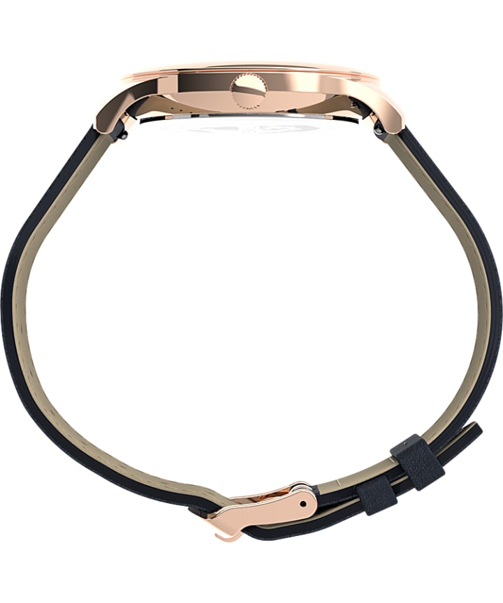 Easy Reader® Gen1 40mm Leather Strap Watch Rose-Gold-Tone/Blue large