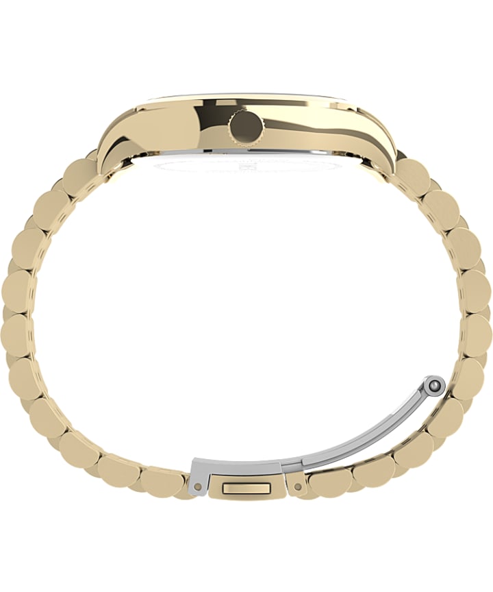 Waterbury Neon 34mm Stainless Steel Bracelet Watch Gold-Tone/Cream large