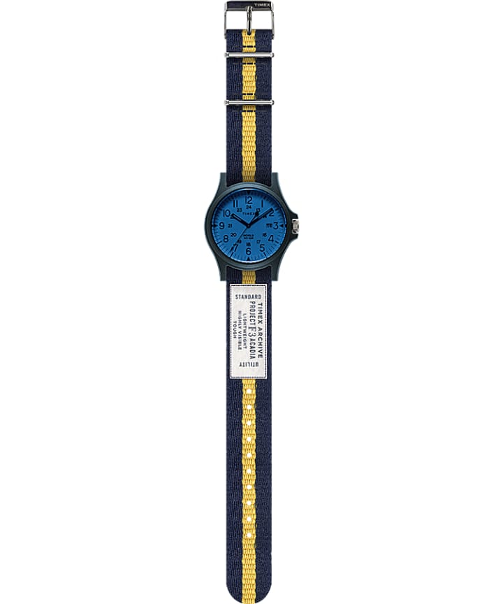 Acadia 40mm Fabric Strap Watch Blue/White/Blue large