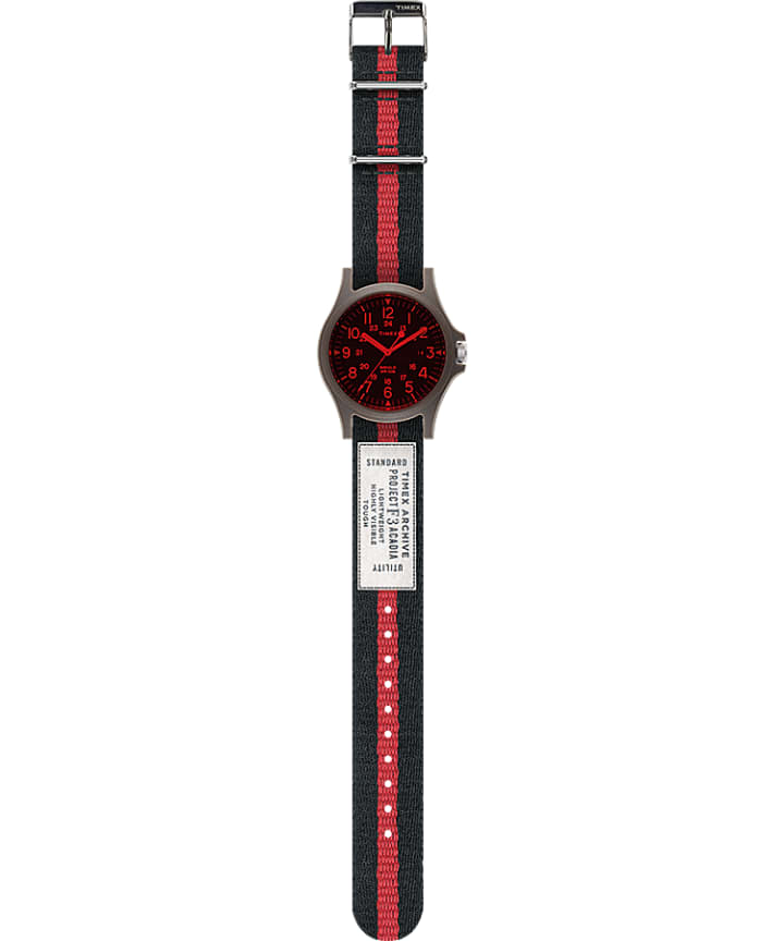 Acadia 40mm Fabric Strap Watch Red/Black large