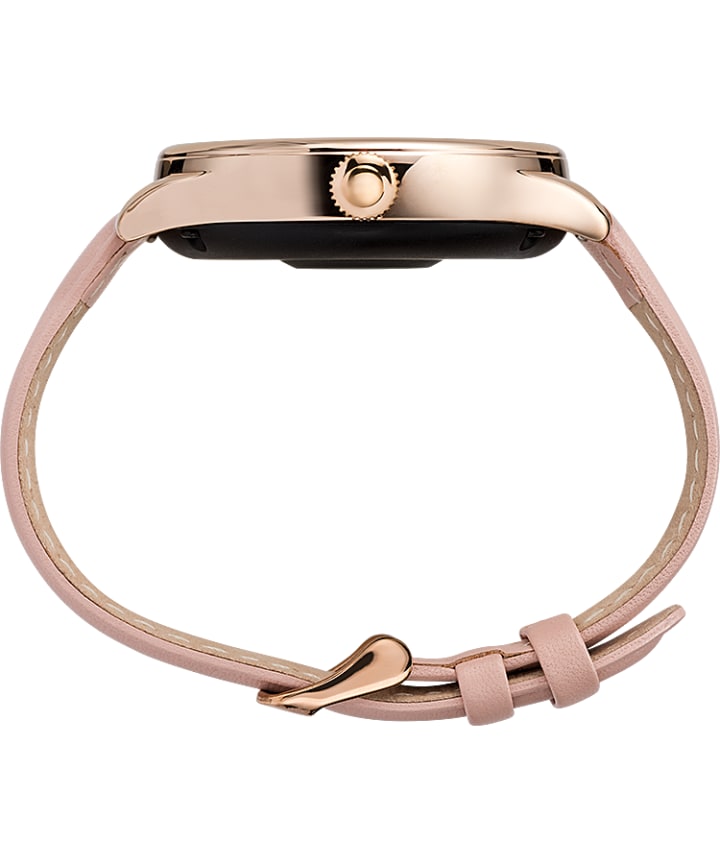 iConnect® by Timex Pro 43mm Leather Strap Smartwatch Rose-Gold-Tone/Pink/White large