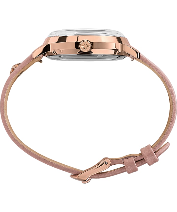 Celestial Opulence Automatic 38mm Leather Strap Watch Rose-Gold-Tone/Pink/Silver-Tone large