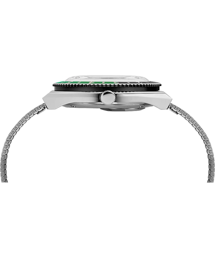 Q Timex Reissue 38mm Stainless Steel Bracelet Watch Stainless-Steel/Black/Green large
