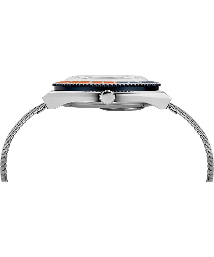Q Timex Reissue 38mm Stainless Steel Bracelet Watch Stainless-Steel/Blue/Orange large