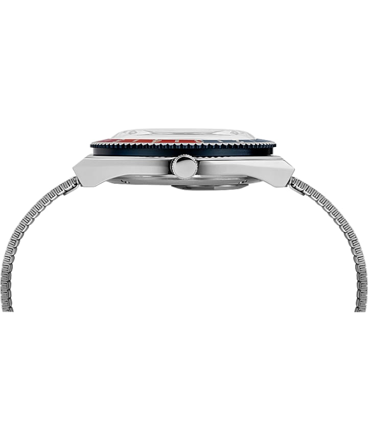 Q Timex Reissue 38mm Stainless Steel Bracelet Watch Stainless-Steel/White/Red/Blue large