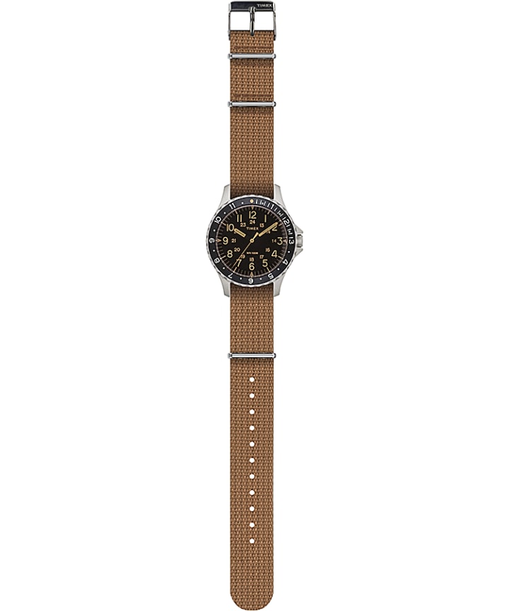 Navi Ocean 38mm Fabric Strap Watch Black/Orange large