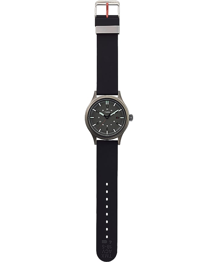 Allied 40mm Silicone Strap Watch Gunmetal/Black/Green large