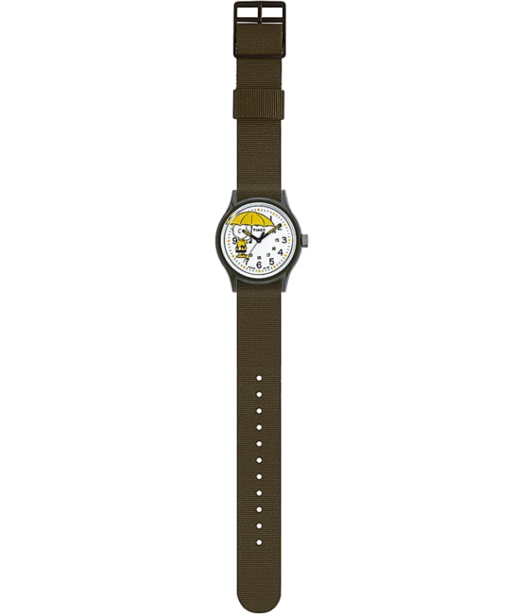 MK1 x Peanuts Featuring Charlie Brown 36mm Fabric Strap Watch Box Set Green/White large