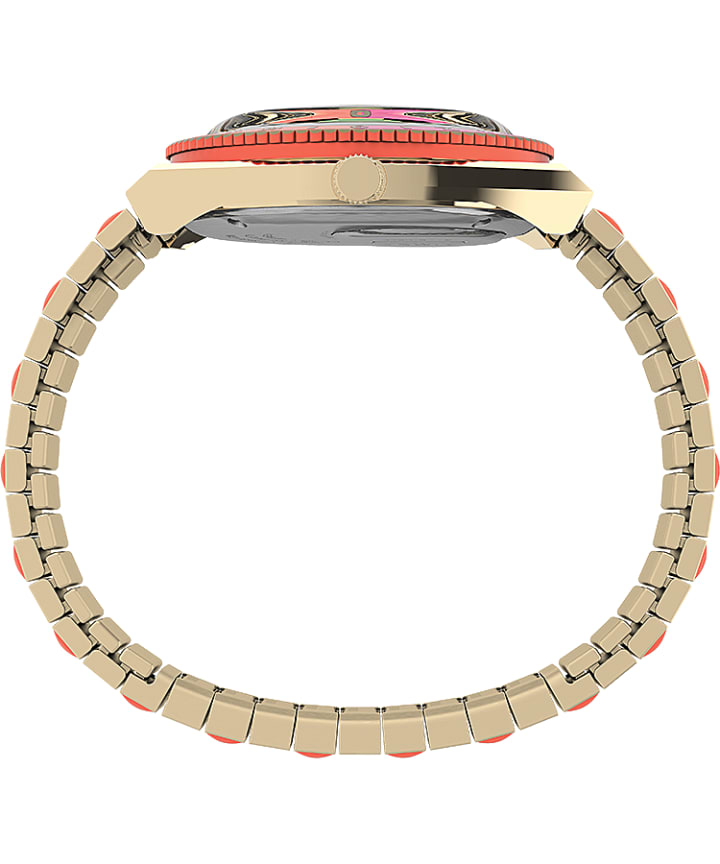 Q Timex Malibu 36mm Stainless Steel Expansion Band Watch Gold-Tone/Two-Tone/Black large