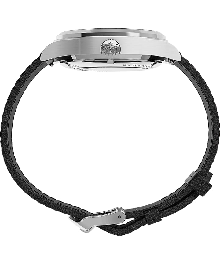 Waterbury Traditional Automatic 39mm Leather Strap Watch Stainless-Steel/Black/Silver-Tone large